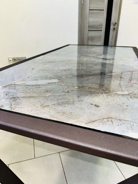 Журнальний стіл Лофт. Кавовий столик Loft. Стіл метал та скло