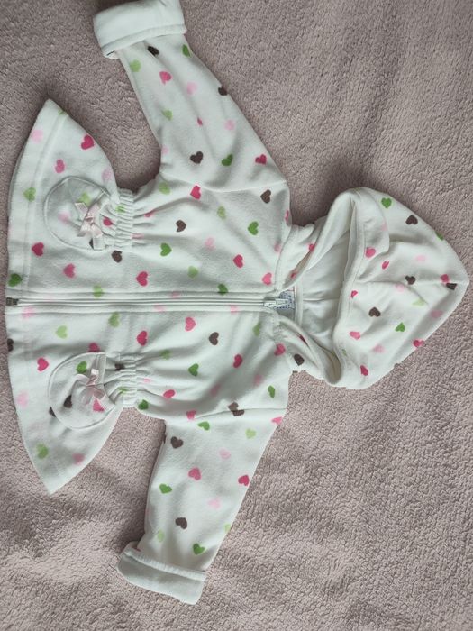 Piękna bluza dziewczęca rozpinanana z kapturem rozm.6/9 miesięcy