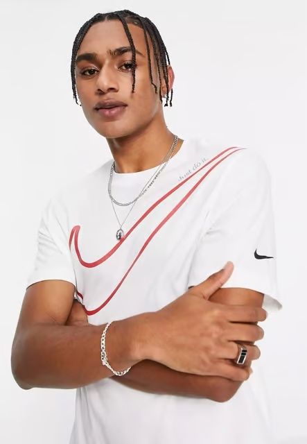 Nike Mens Sportswear T Shirt Big Logo in White