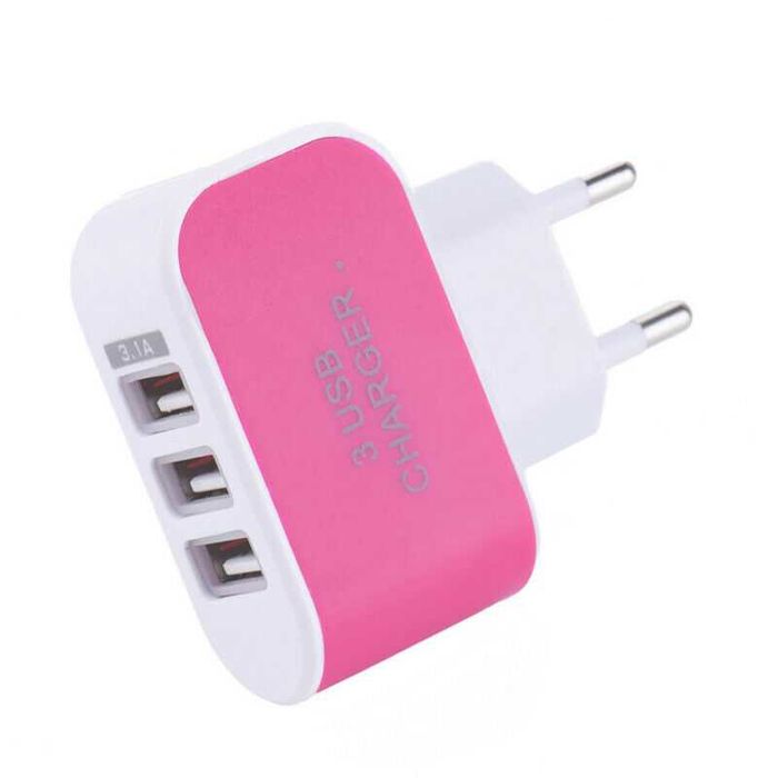 USB 5В, 3.1 А, зарядний пристрій на 3 порти