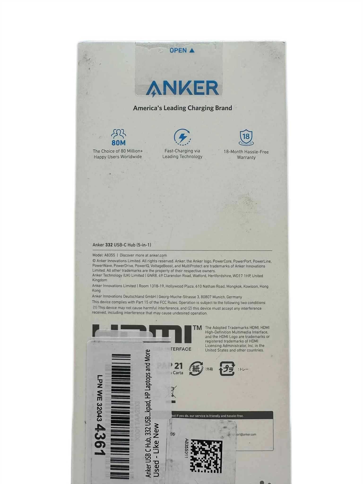 Hub anker 332 usb-c a355
