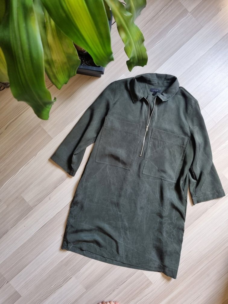 Cos зелёное платье рубашка брендовое фирменное
