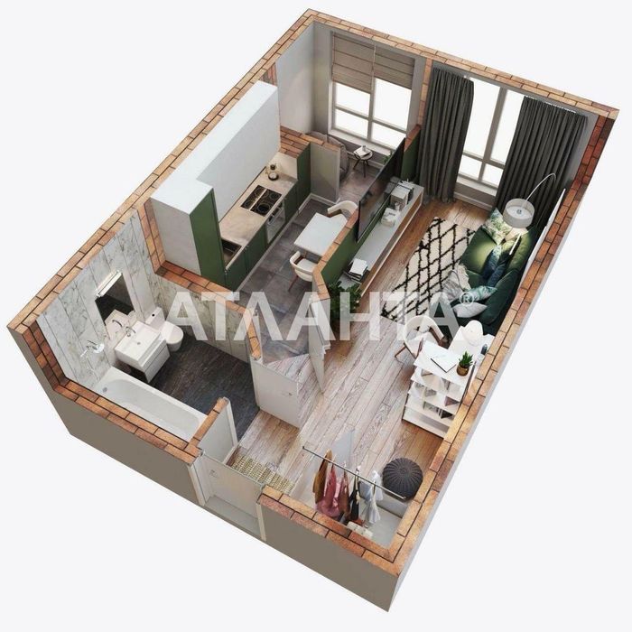1-кімнатна  квартира  35 м