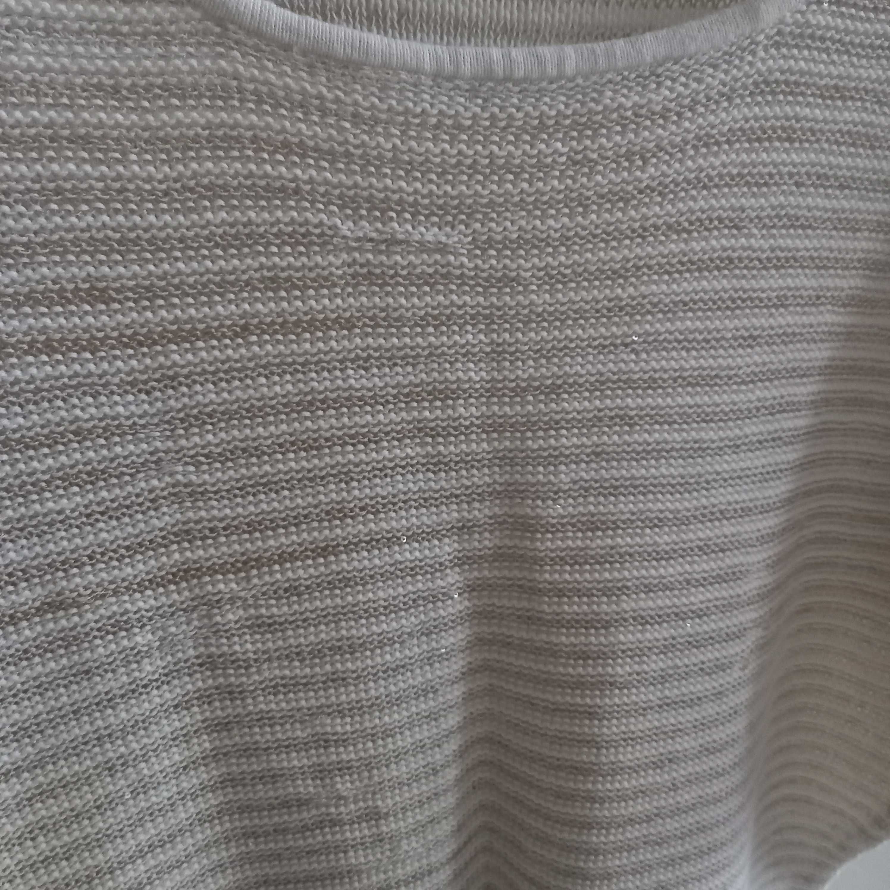 Kamizelka Phase Eight vintage dzianinowa biała beżowa oversize sweter