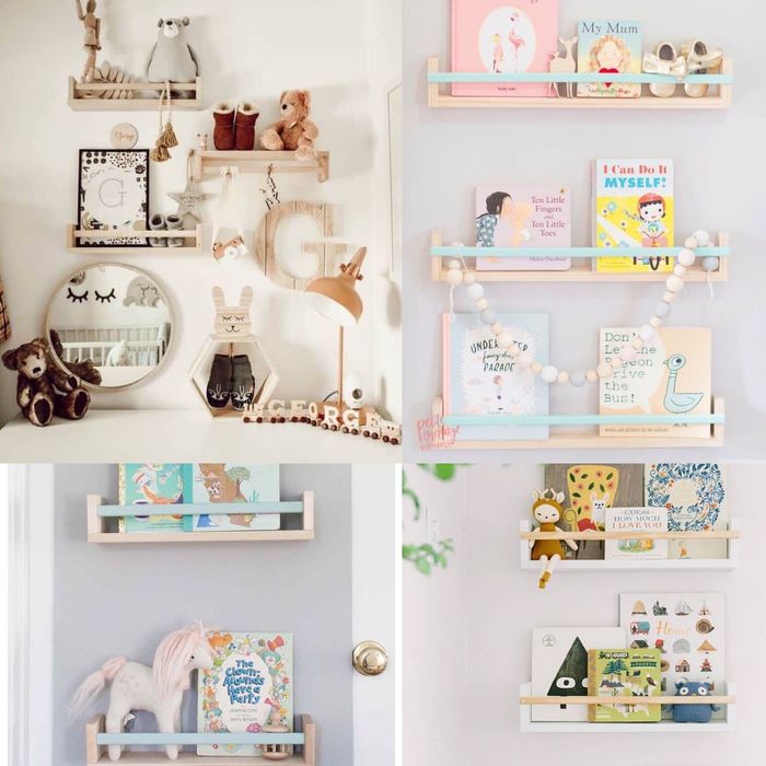 Półeczki półki na książeczki do pokoju dziecięcego 3 szt drewno NATURA