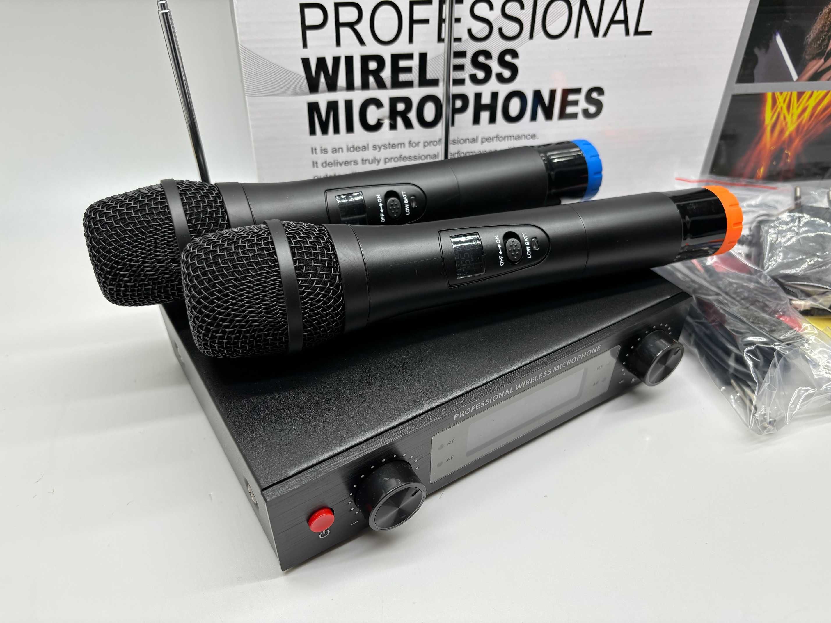 ALPOWL WXM zestaw 2 Mikrofonów bezprzewodowych UHF karaoke DJ