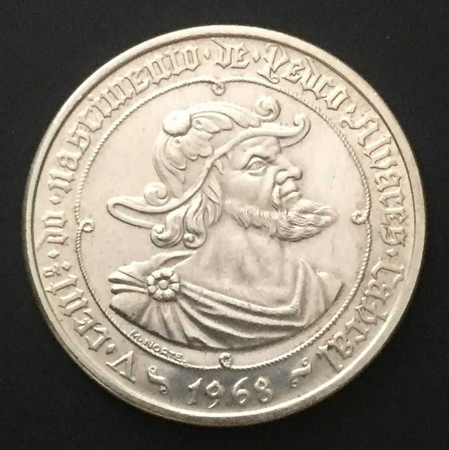 Moeda de 50$ prata - 500. aniv. nascimento Pedro Álvares Cabral - 1968