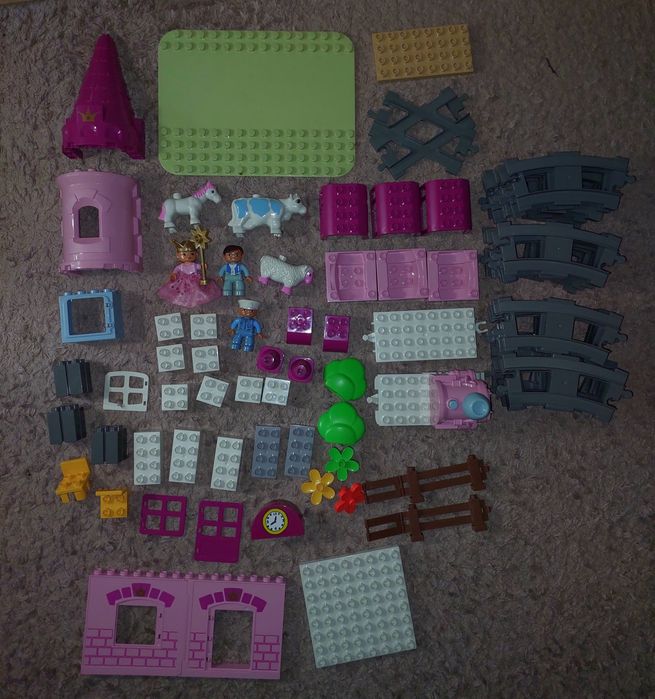 Дитячий конструктор замок+залізниця з інтерактивним поїздом+міні-ферма