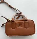 MiuMiu Brązowa Mini Torba Na Ramię Skóra Wegańska Outlet