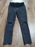 Jeansy skinny mom ciążowe L czarne przetarcia