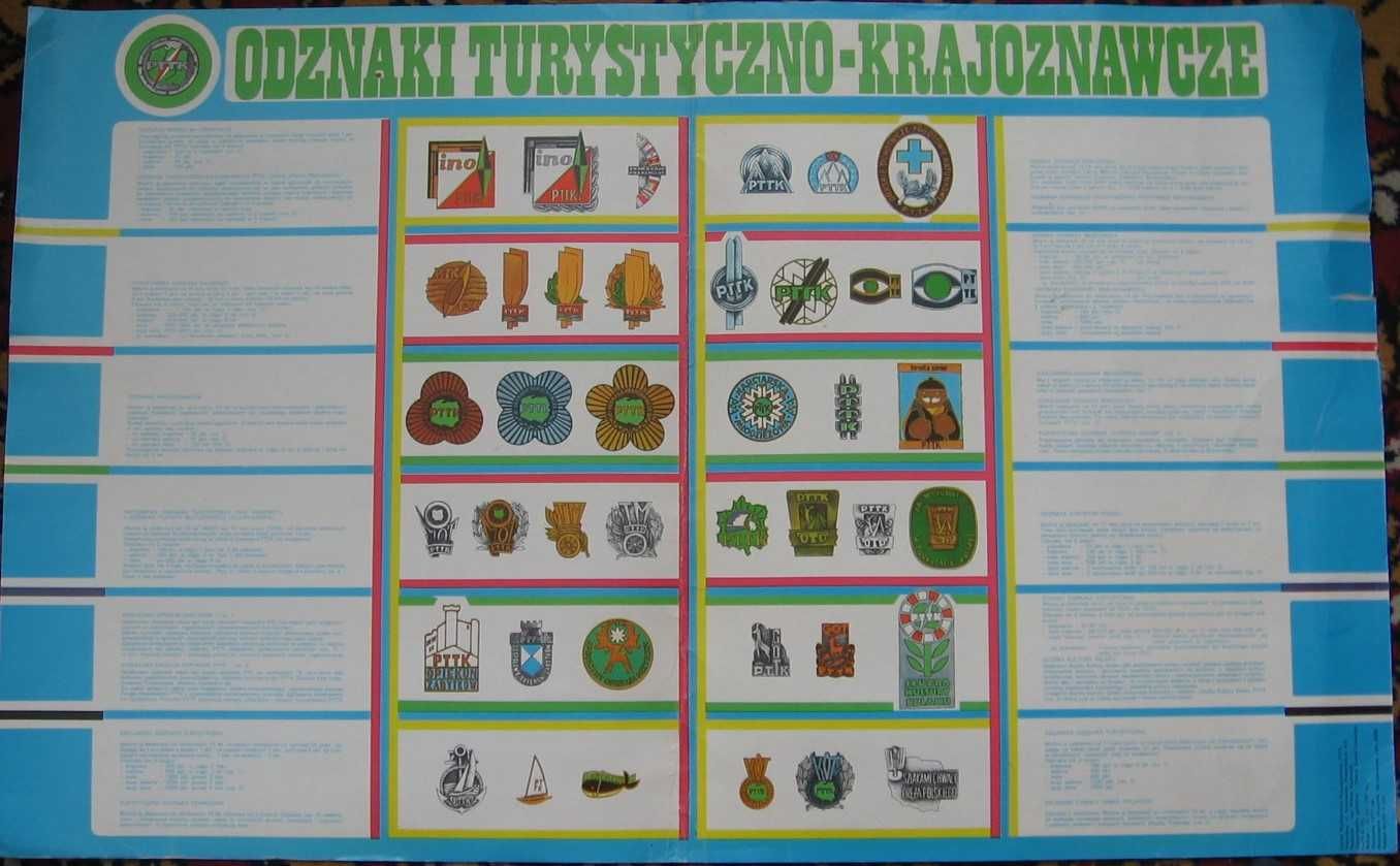 Plansza kartonowa - Odznaki turystyczno - Krajoznawcze