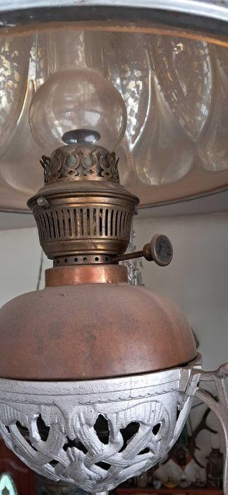 Stara wisząca lampa naftowa - ok. 80 cm