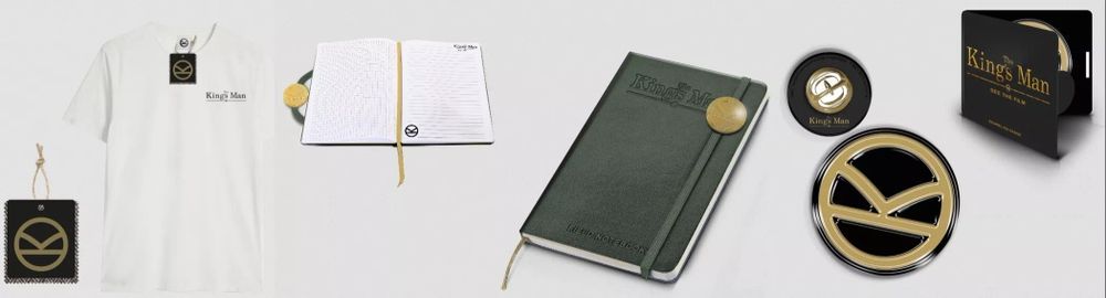 Pack T-shirt+caderno+pin do filme "The King's Man: O Início"