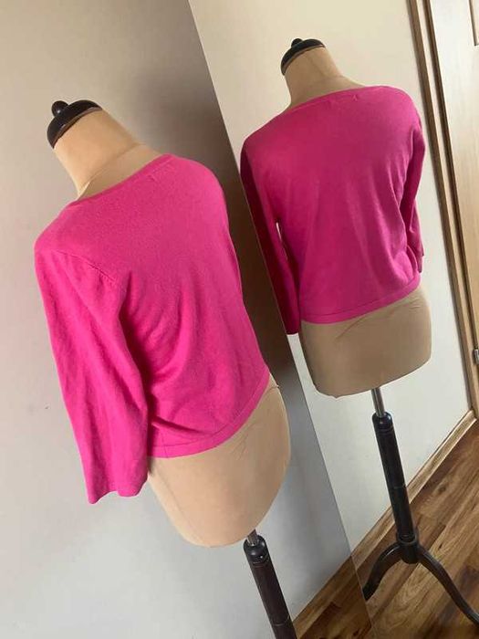 Krotki sweter neon pink roz monnari bolerko crop top m l 38 40