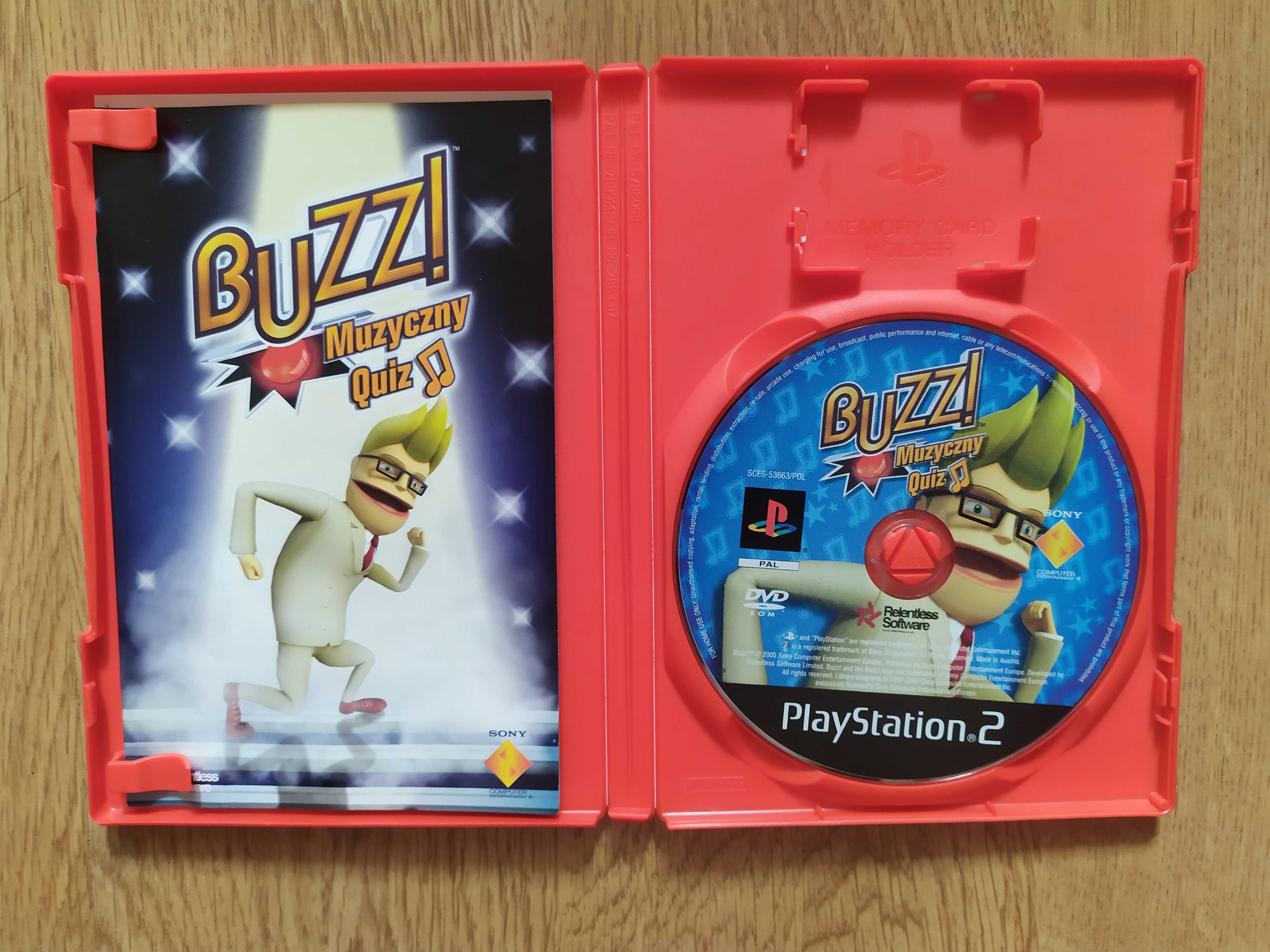 Buzz Muzyczny PS2 Dubbing PL stan Bardzo dobry.