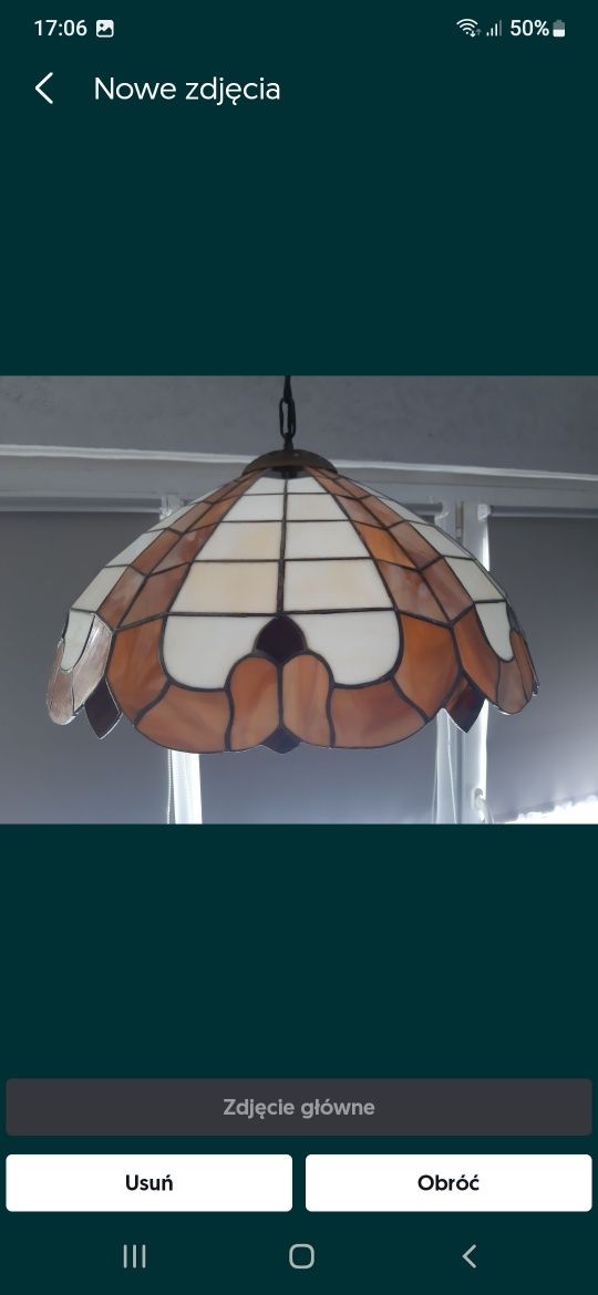 Lampa wisząca,  żyrandol w stylu Tiffany