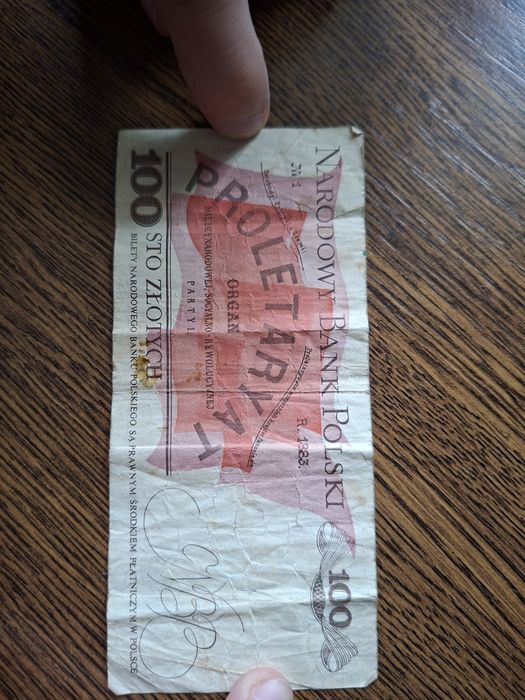 Banknot 100 zł  z 1986r.
