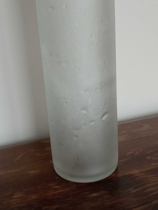 Butelka szklana matowa wysoka wazon na kwiaty 35 cm