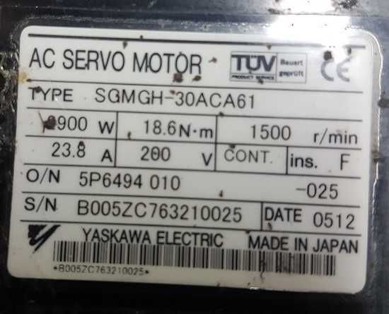 Servo motor firmy Yaskawa Electric SGMGH-30ACA61