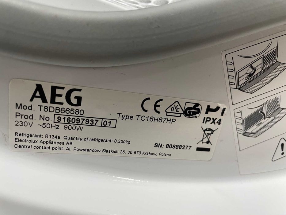 Suszarka AEG 8000 Series 8kg Pompa Ciepła 60cm GW