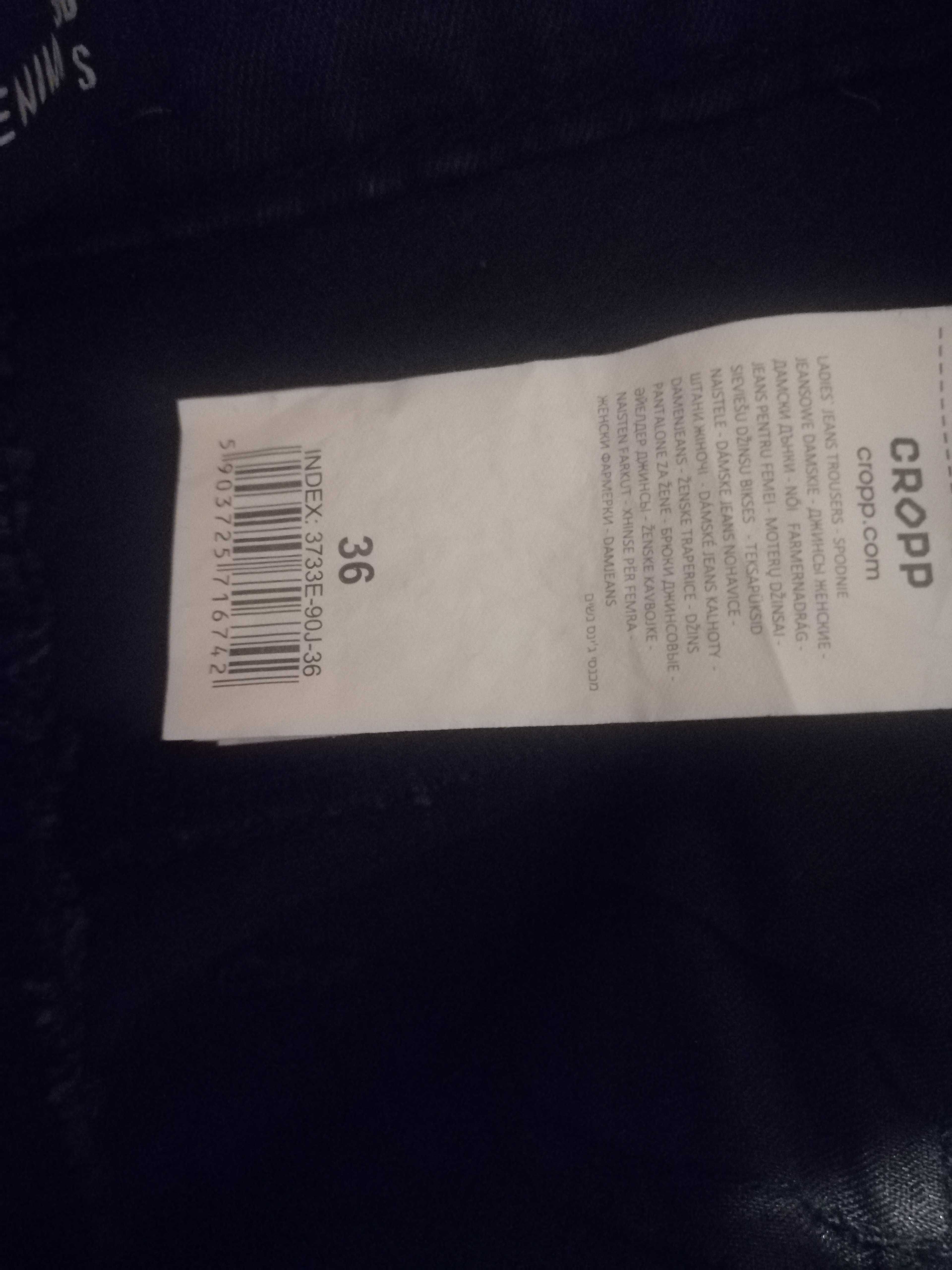 Cropp grafitowe czarne jeansy super skinny 36 s wysoki stan