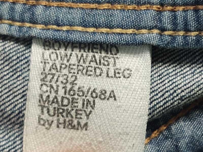 Jeansy Boyfriend Niski/Średni Stan 98% Bawełna H&M Rozmiar 36/38