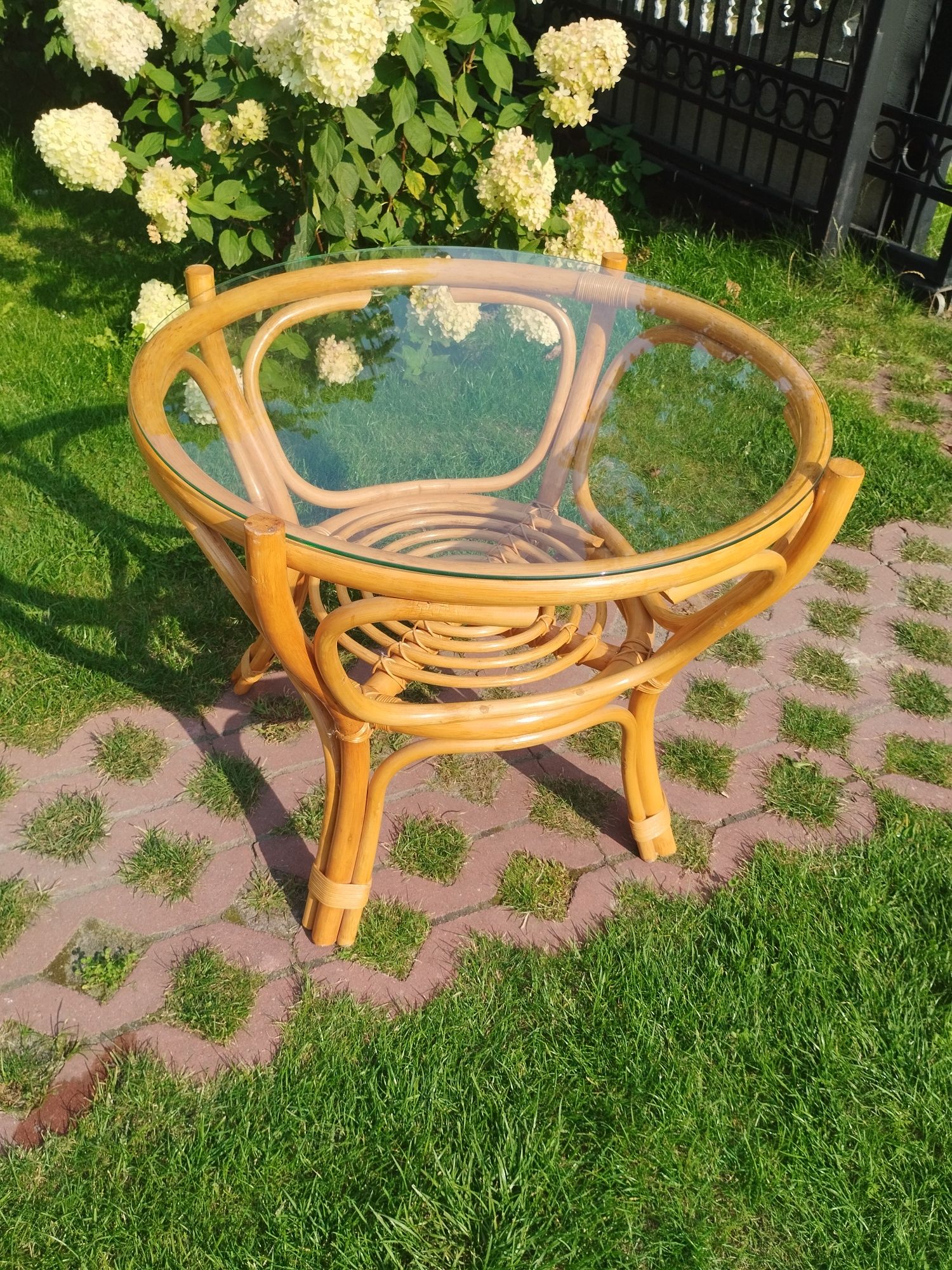 Ława rattan rattanowa boho stolik rattan rattanowy boho