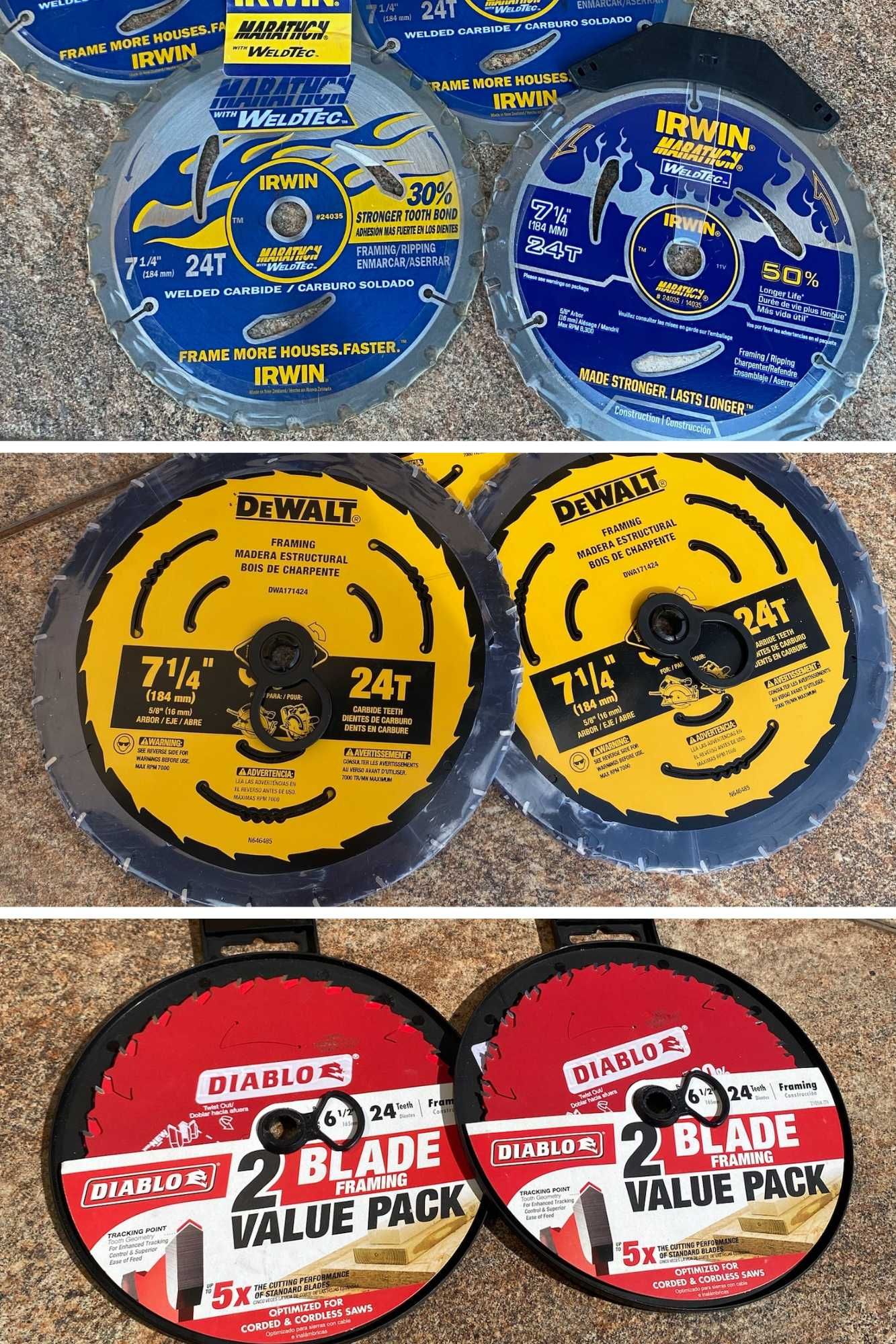 Диски DeWALT, IRWIN, по дереву на паркетку