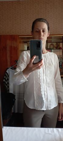 Тонкая хлопковая блуза, рубашка, кофточка 34(XS)