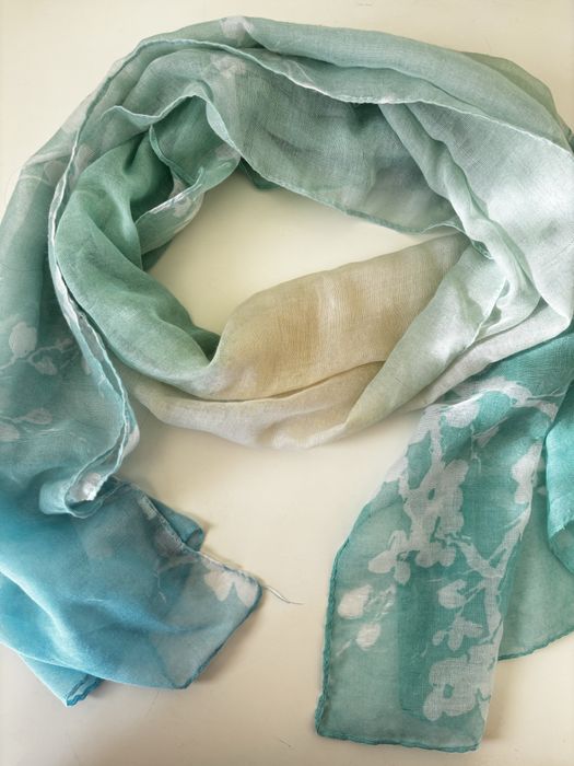 Lenço echarpe verde agua
