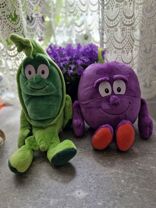 Maskotki pluszaki  Śliwka i Groszek 2 szt