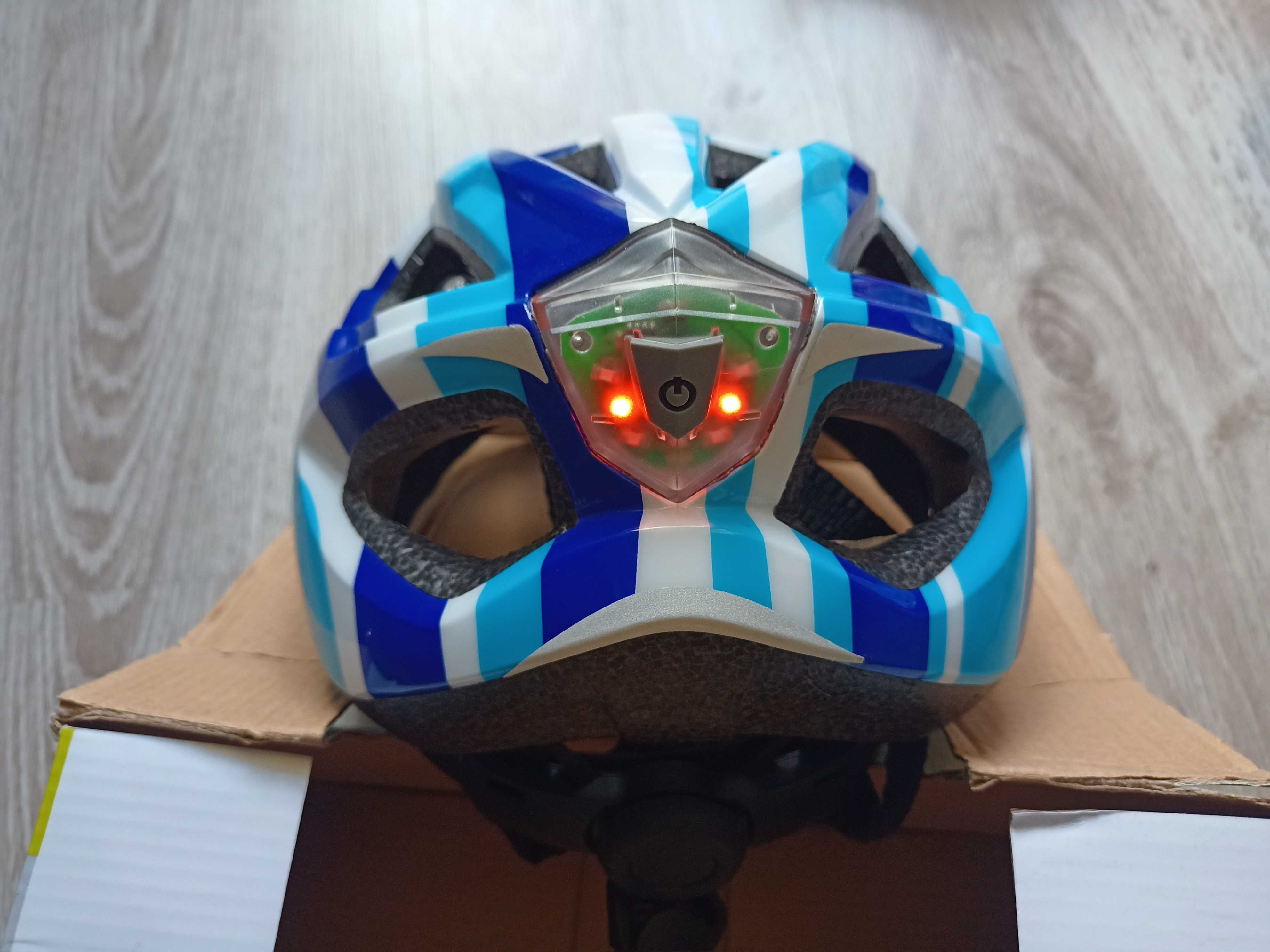 Kask rowerowy dziecięcy z lampką newcential 48-52 cm