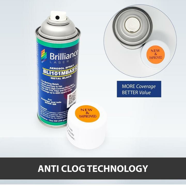 Spray para gravação a laser co2/fibra/yag em metais marca Brilliance