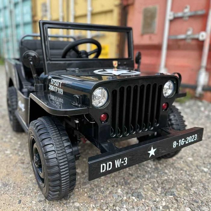 JEEP Terenowy 4x4 Retro Wojskowy Auto AKUMULATOR Elektryczny DZIECI RC