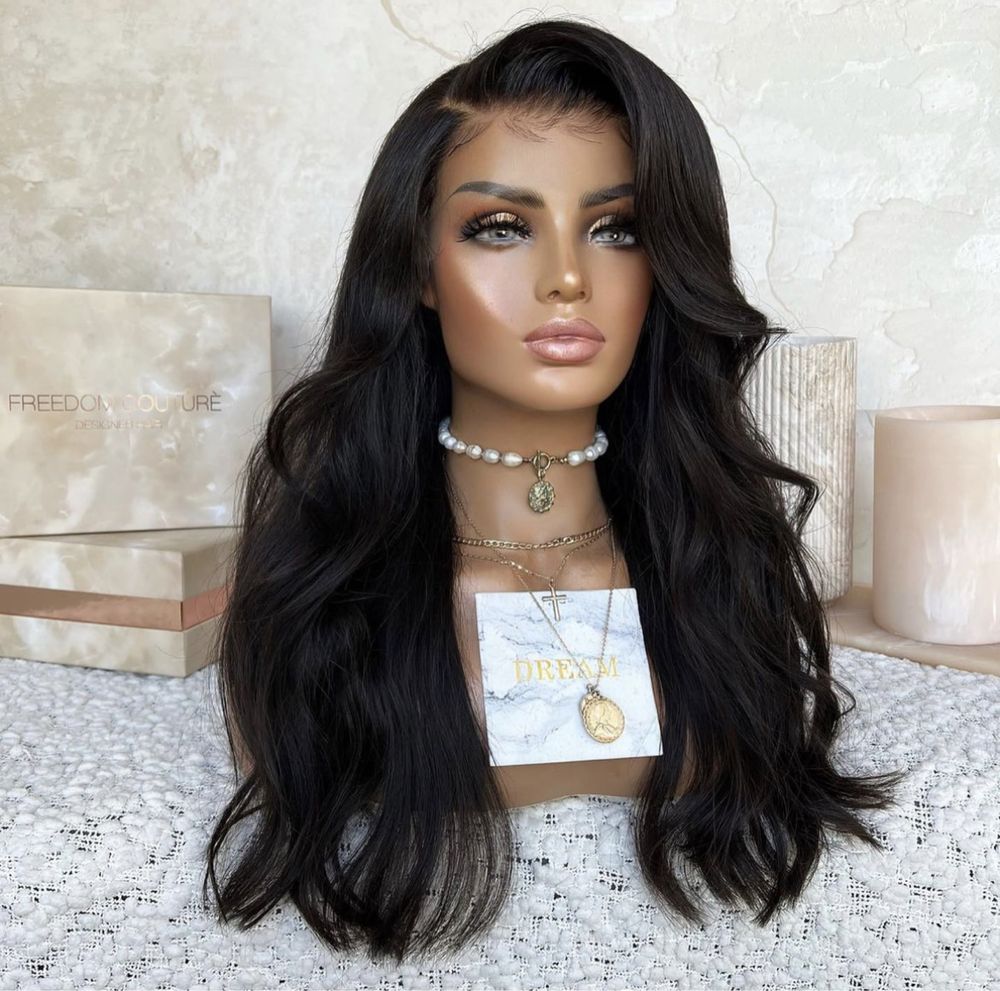 Nowa Naturalna peruka lace front 100% ludzki włos na co dzień