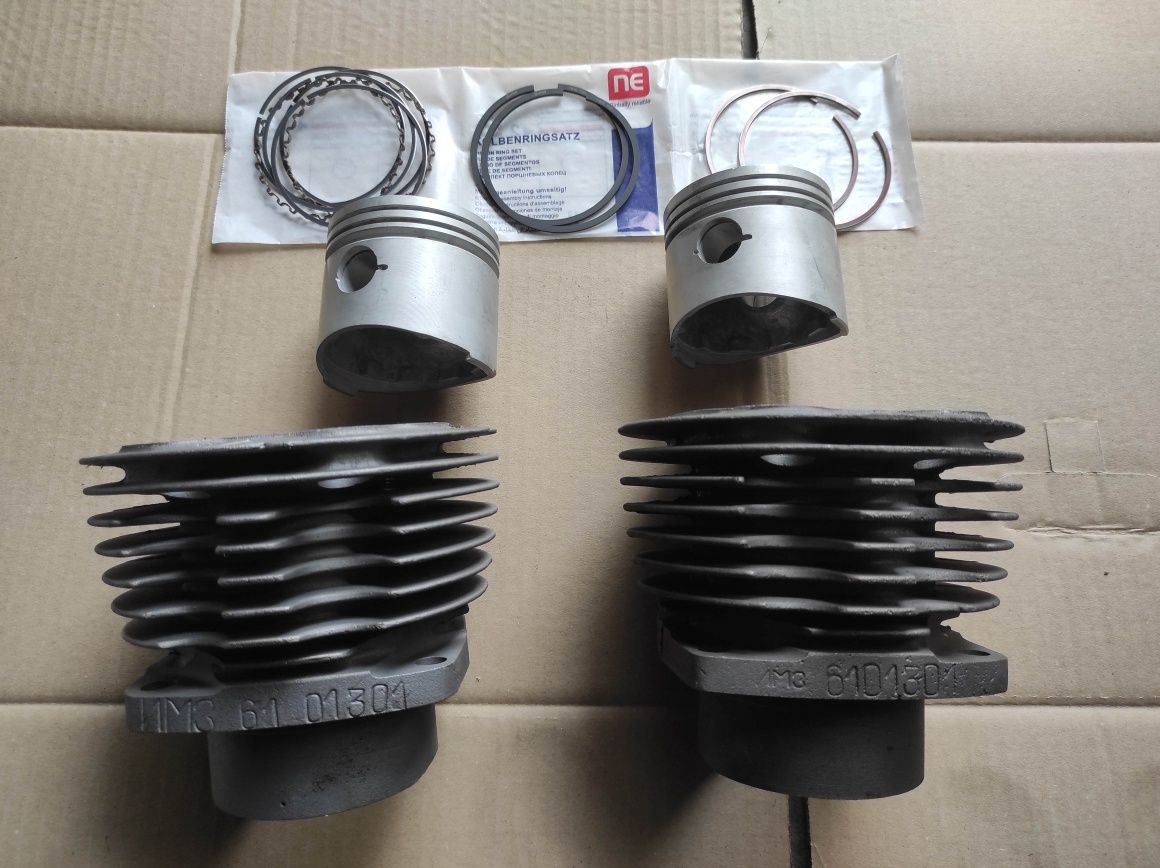 Komplet cylindry + tłoki wypukłe + pierścienie Ural benzyna E95