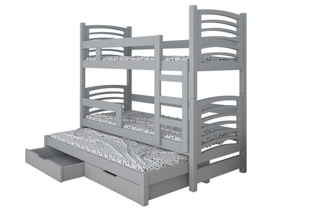 Nowoczesne łóżko piętrowe dla dzieci OLI 3 z szufladami + materace !