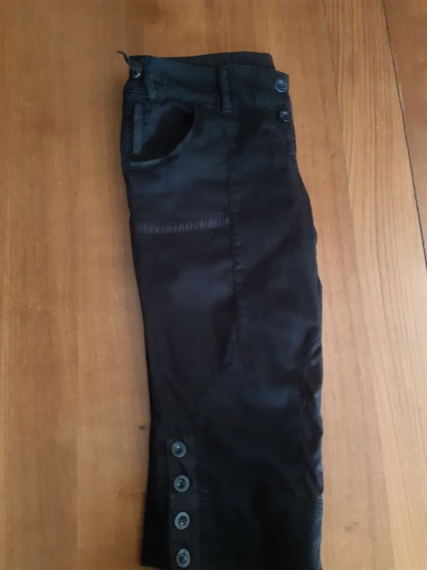 Next zgrabne spodnie 3/4 black cotton elastic r 16/46 i XL- XXL