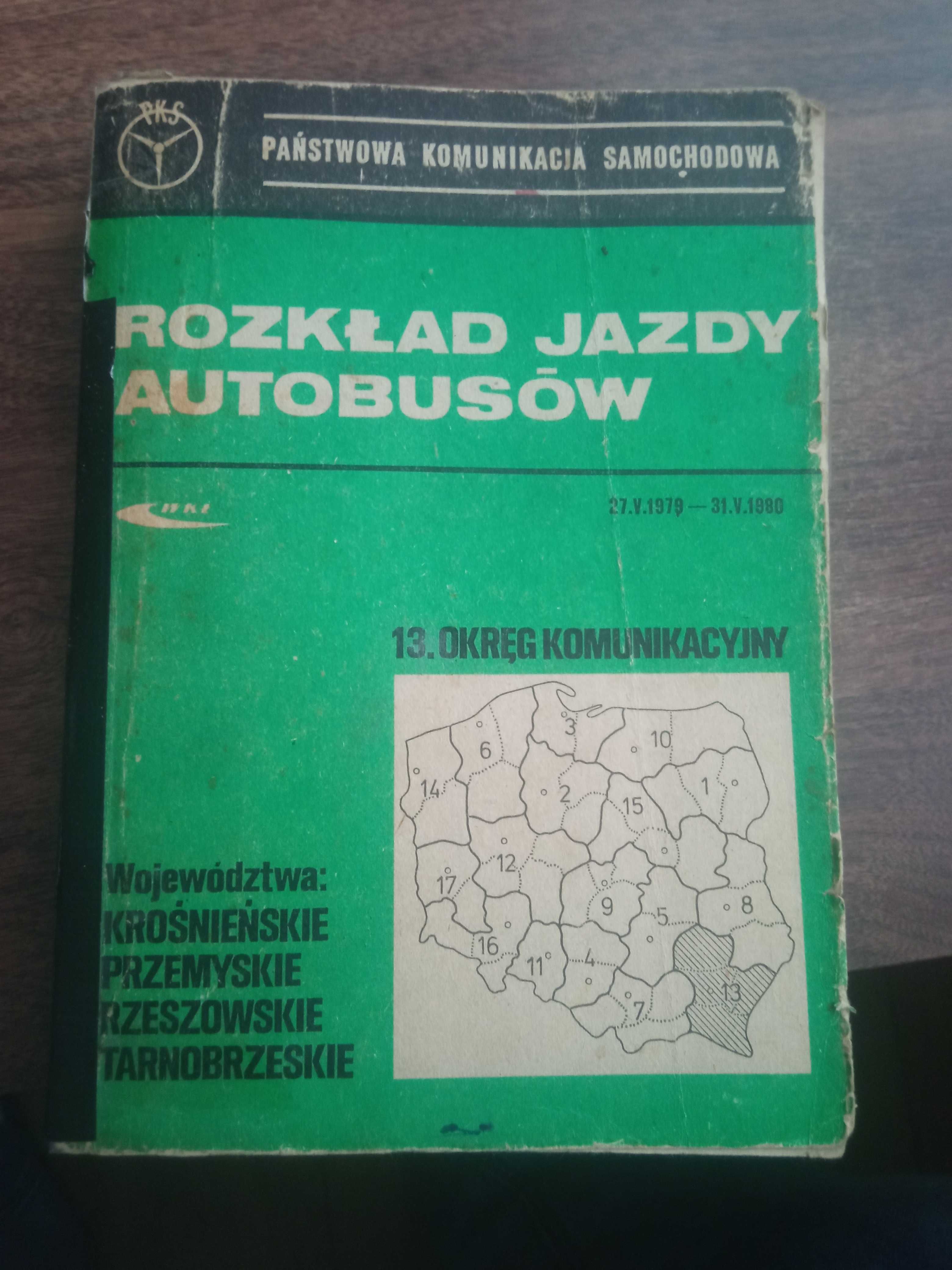 Rozkład jazdy autobusów PKS 13 okręg komunikacyjny 1979/80