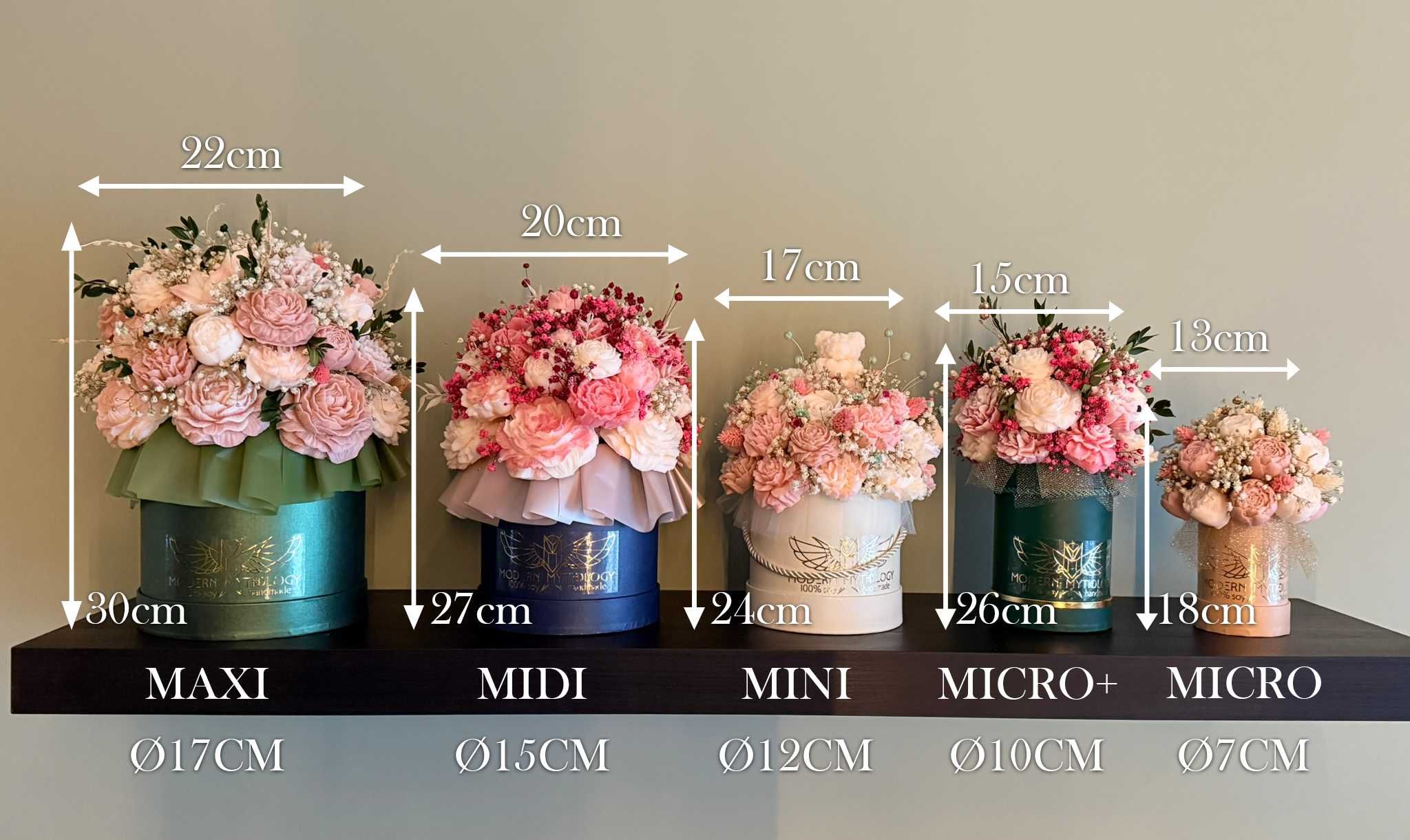 Elegancki wieczny Flowerbox Prezent: Dzień Mamy, Ślub, Urodziny - Mini