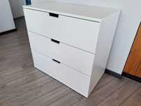 Komoda NORDLI , 3 szuflady, biały, 80x76cm
