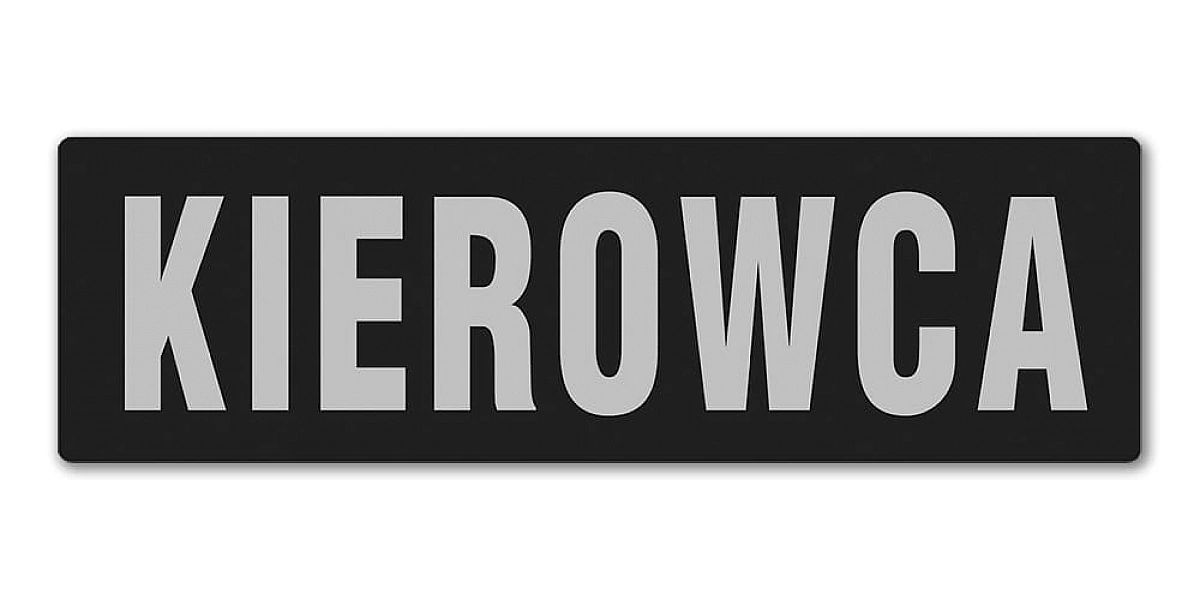 Emblemat KIEROWCA odblaskowy na rzepie 31 x 10 cm