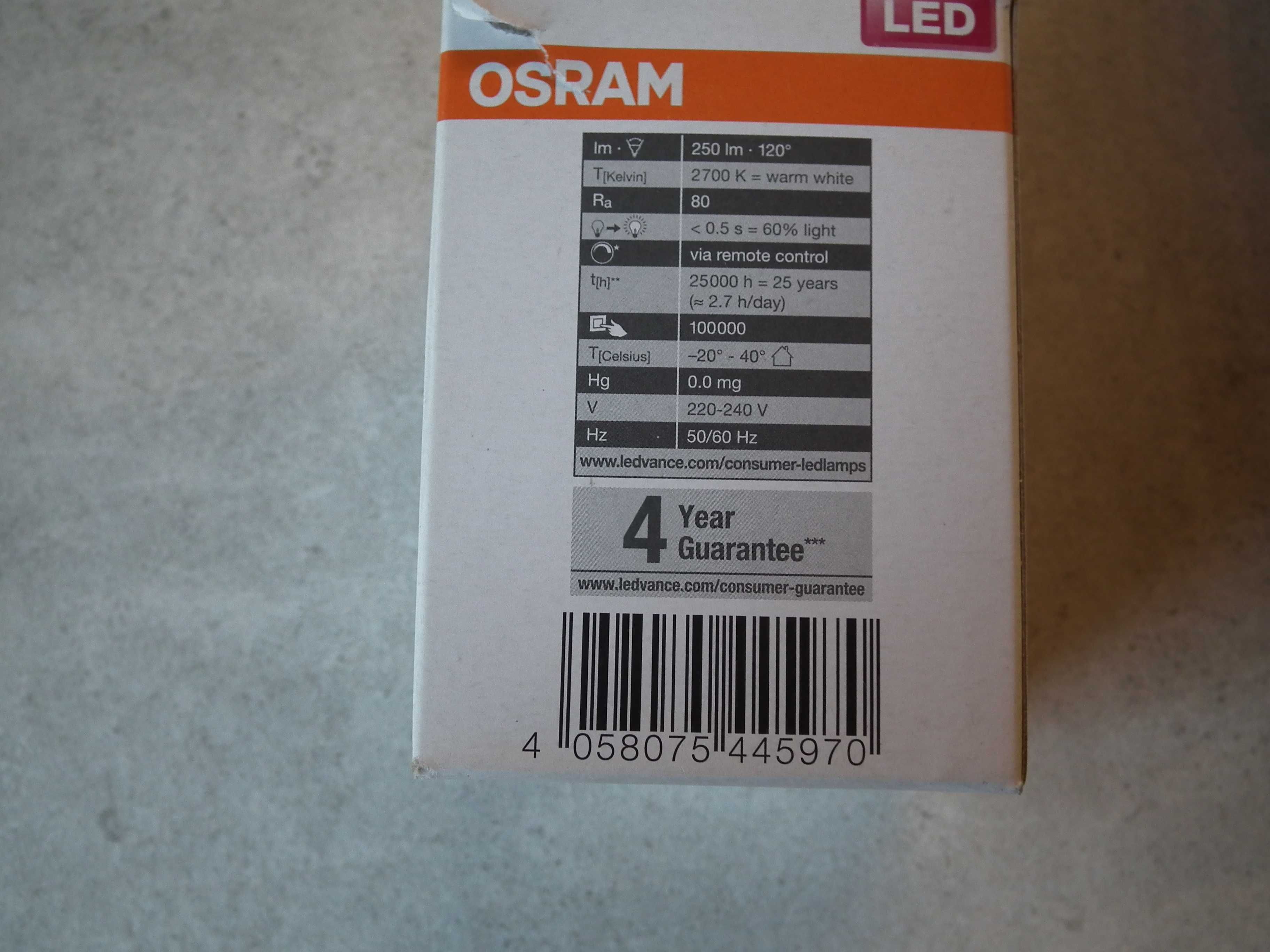 Osram Żarówka LED GU10 RGB+W 4.5W=25W 1szt + PILOT