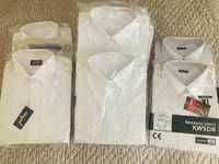 Nowe koszule mundurowe z pagonami białe - 11 sztuk