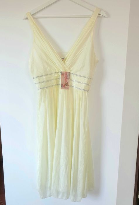 Nowa sukienka M 38 kopertowa żółta ciążowa komunia chrzciny wesele