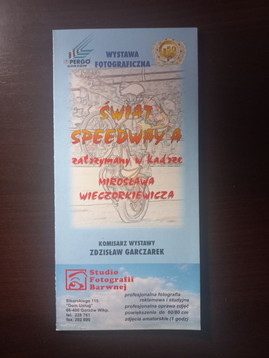Ulotka broszura Świat Speedway a zatrzymany w kadrze Żużel