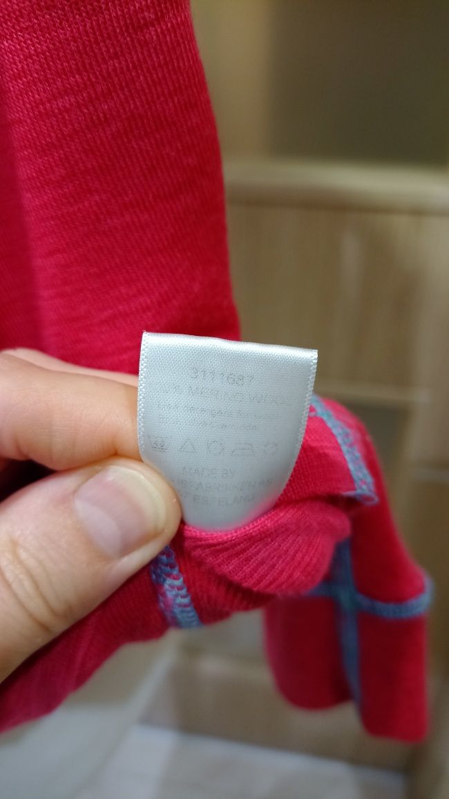 Śliczna bluzka koszulka termiczna wełniana, Merino Wool wełna Janus L