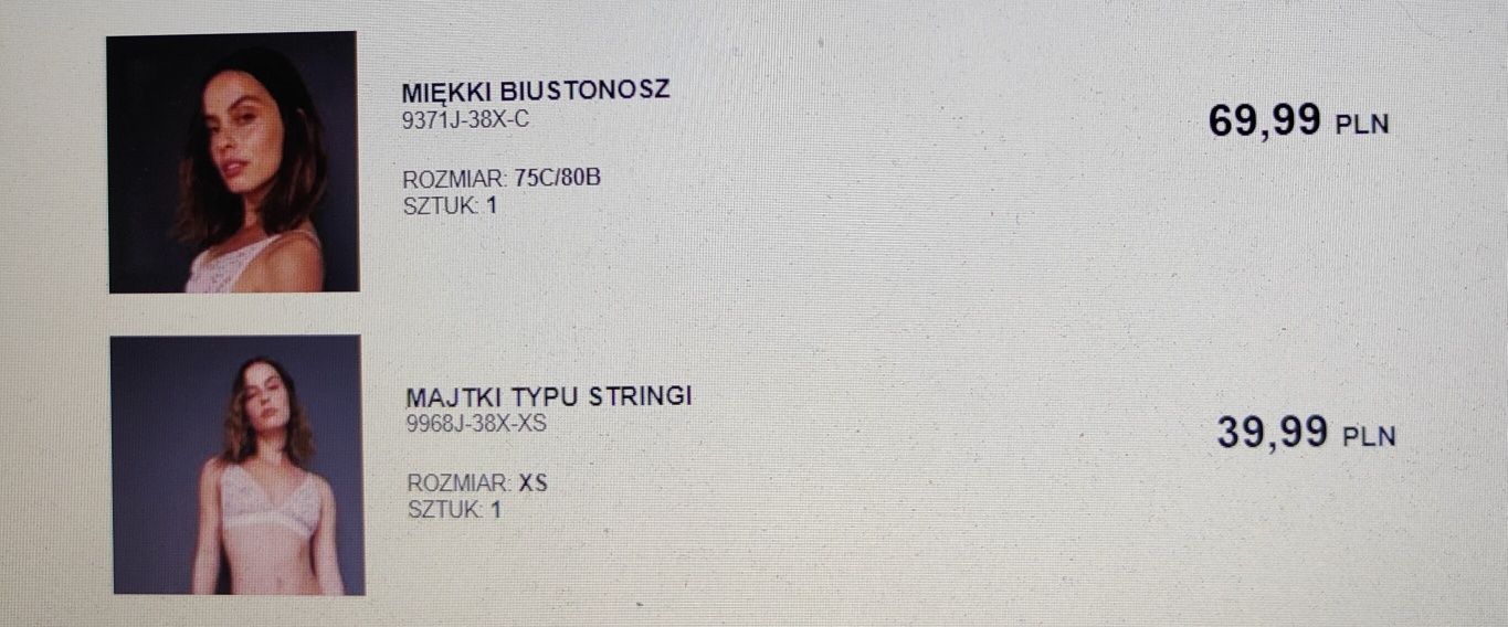 Komplet miękki biustonosz + stringi, Reserved