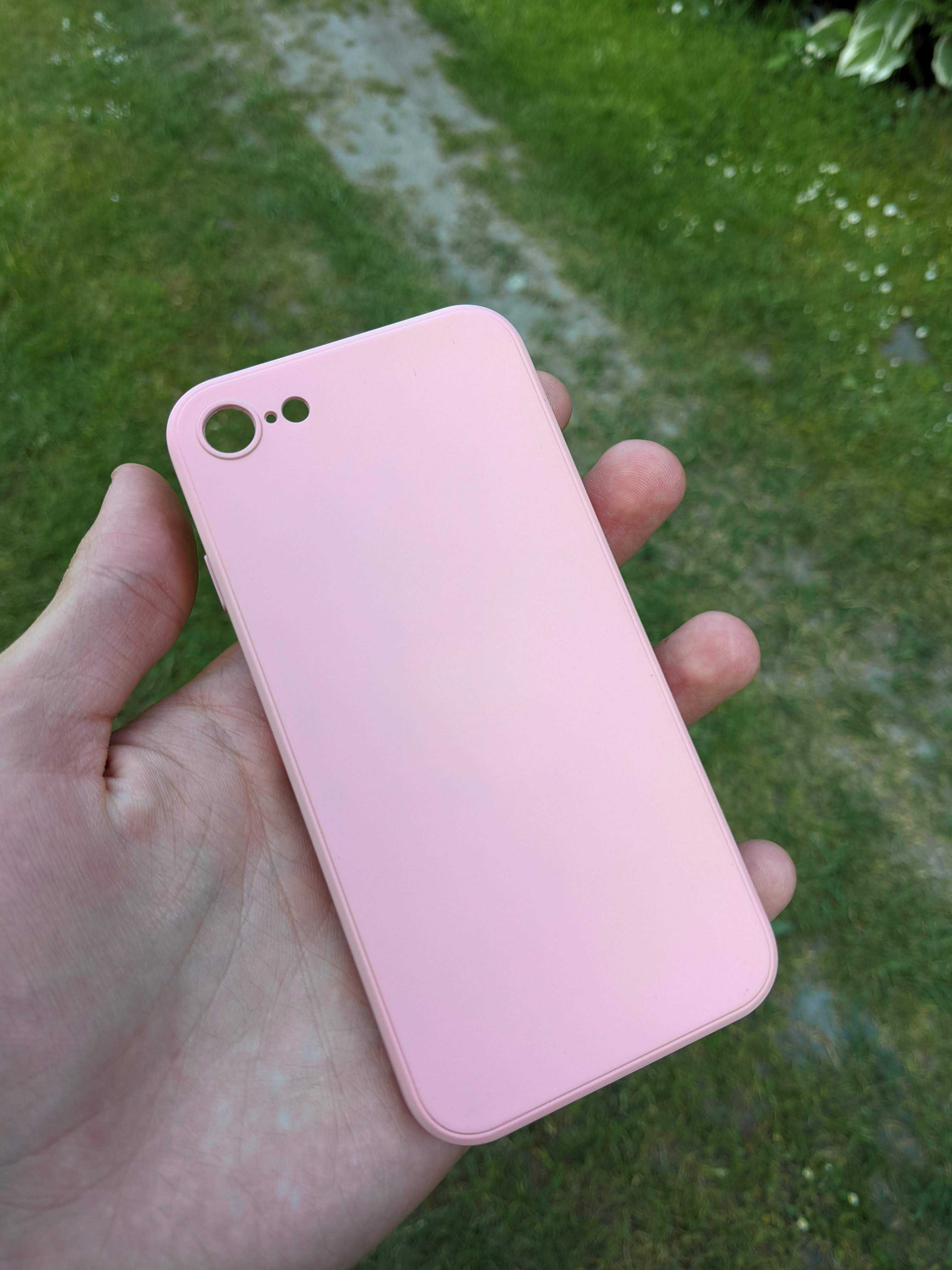 Чохол рожевий з мікрофіброю для Iphone 7, 8, SE 2020