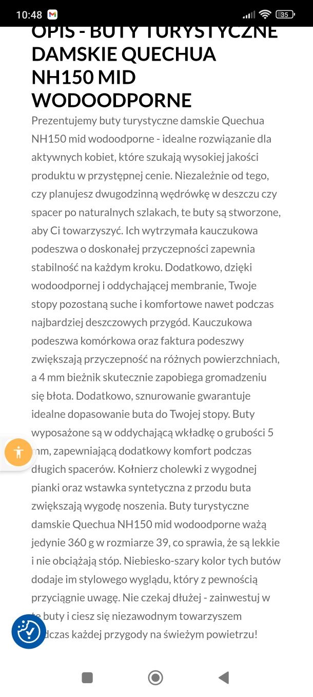 Buty damskie Quechua turystyczne